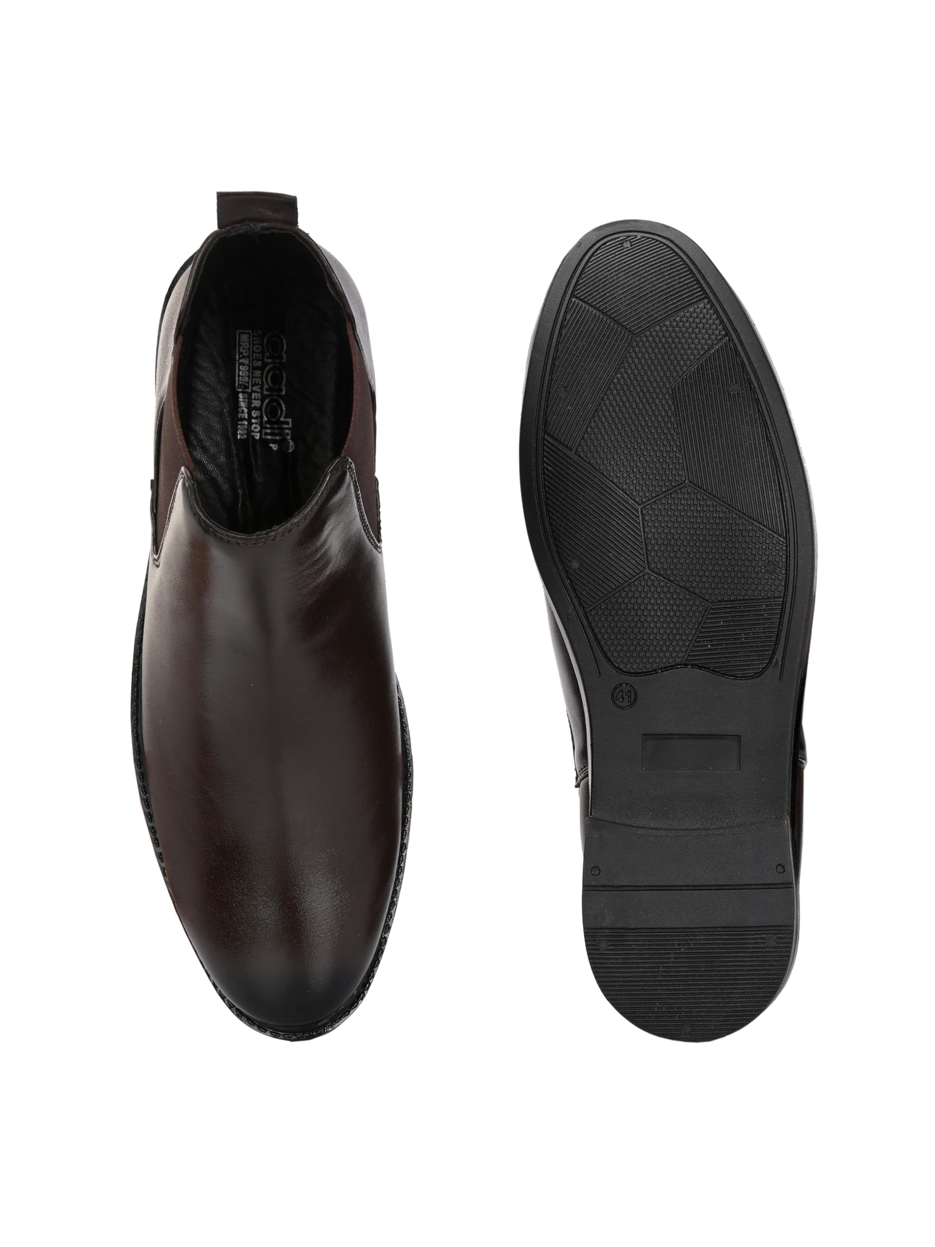 AADI Men's Synthetic Leather Lightweight Comfortable Trendy Outdoor Casual Shoes Slip On Chelsea Boots