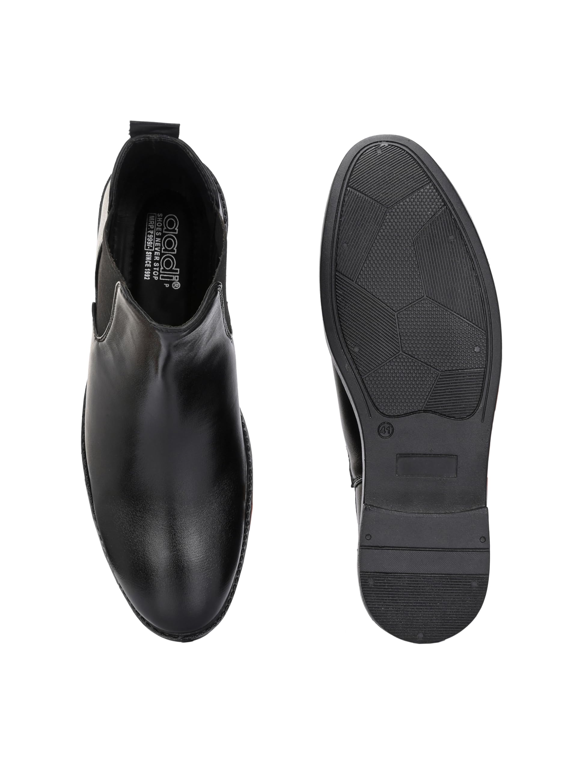 AADI Men's Synthetic Leather Lightweight Comfortable Trendy Outdoor Casual Shoes Slip On Chelsea Boots