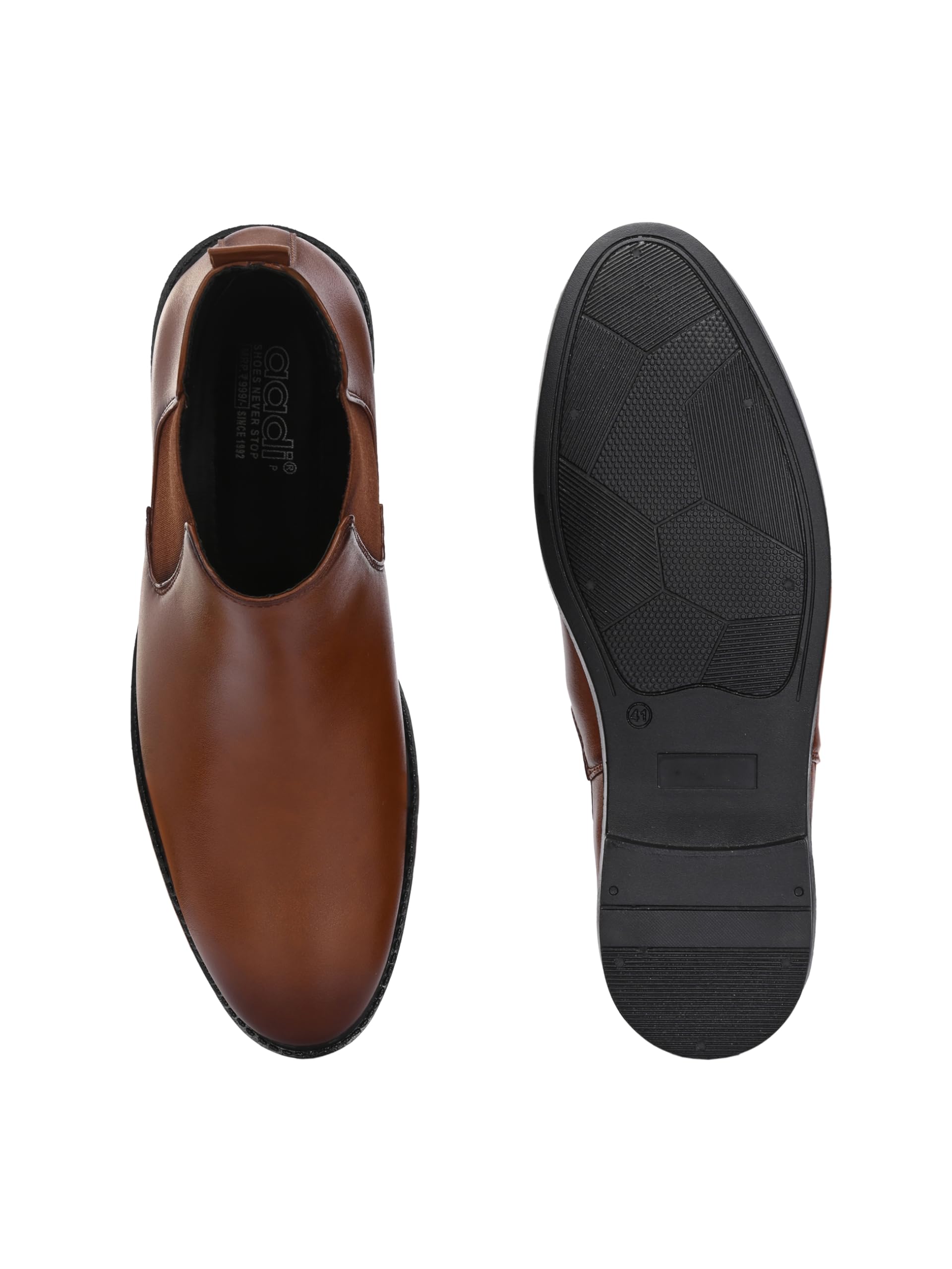 AADI Men's Synthetic Leather Lightweight Comfortable Trendy Outdoor Casual Shoes Slip On Chelsea Boots